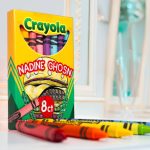 Nadine Ghosn's crayon box with Crayola. 