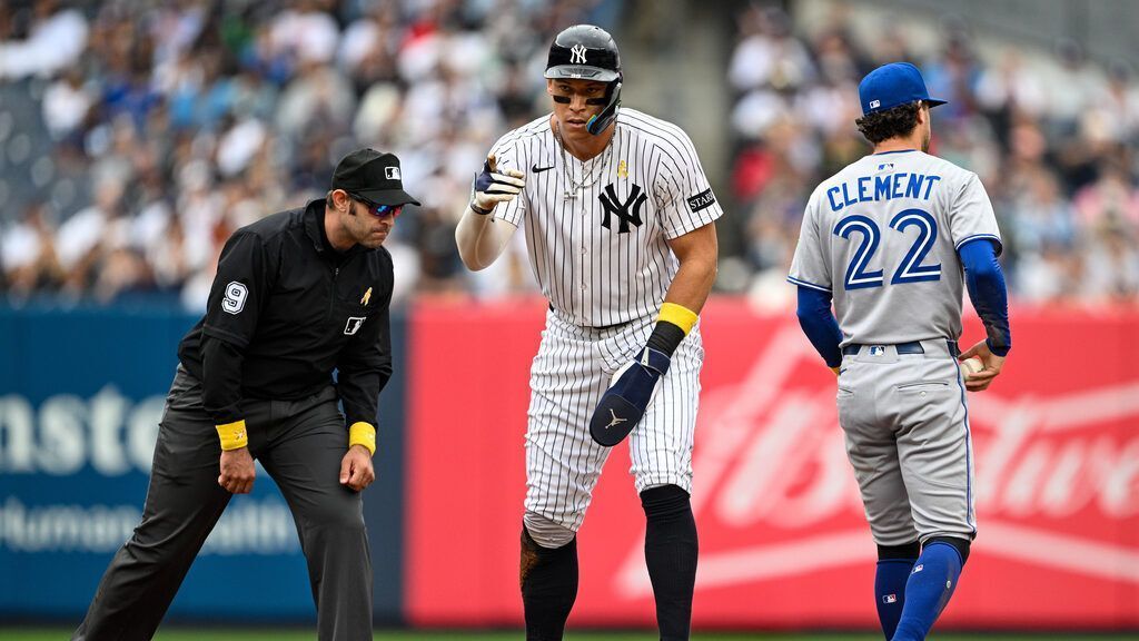Judge tips Rice ahead of Scherzer changeup, leading to HR