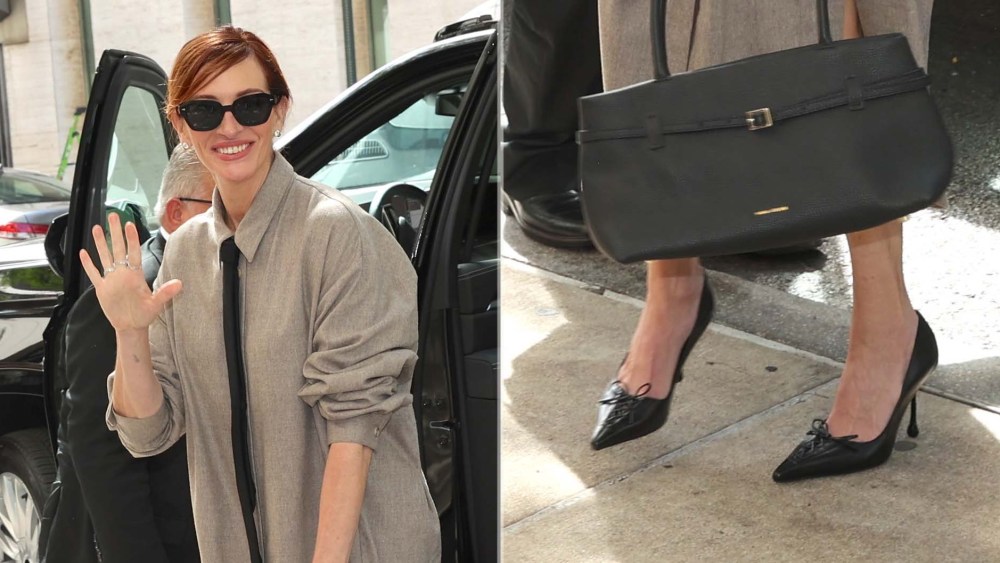 Julia Roberts Balances Menswear Ease With Jimmy Choo Pumps in NYC