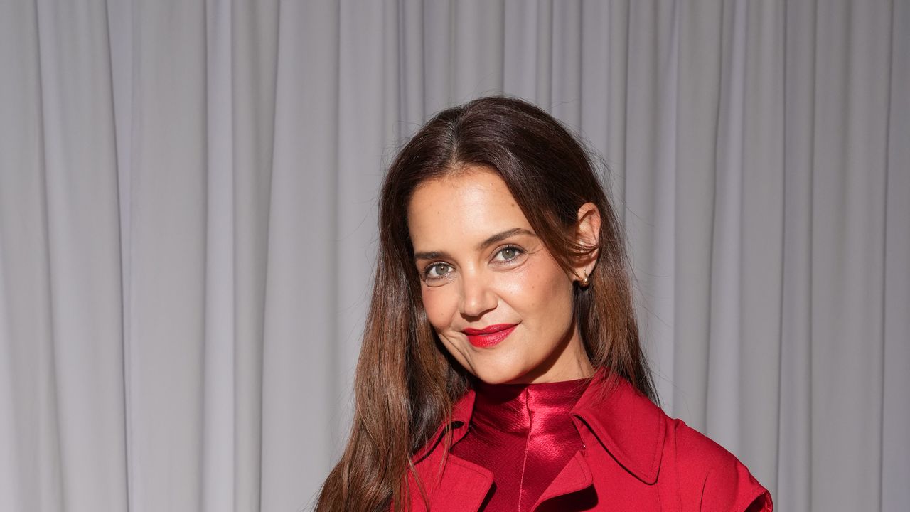 Katie Holmes Triples Down on Her Pop of Red Styling Trick