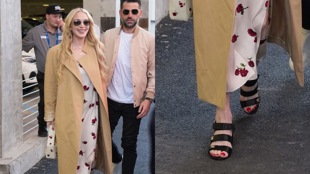 Lindsay Lohan Makes Appearance at the US Open 2025 in Chanel Sandals