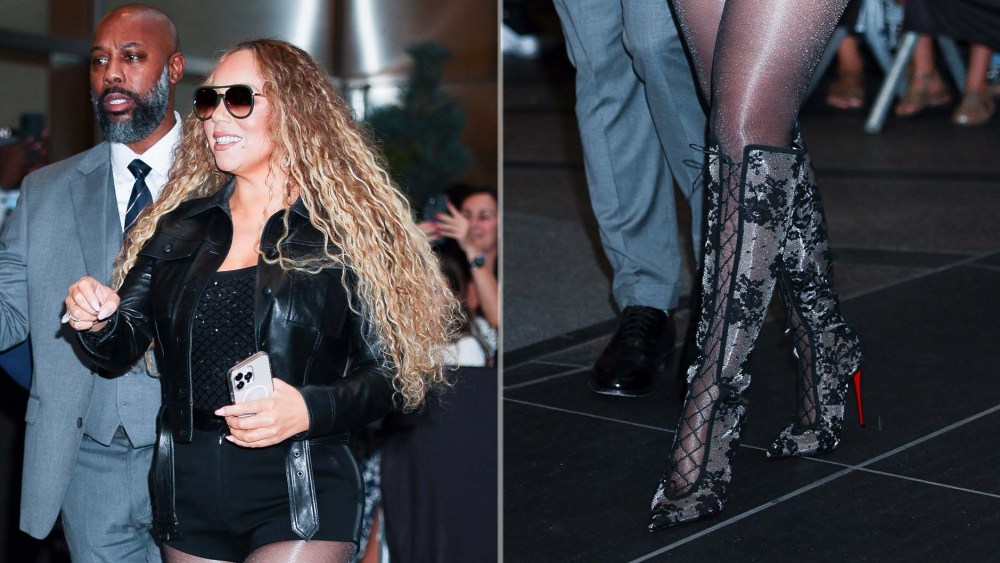 Mariah Carey Brings Gothic Romance to NYC in Lace Christian Louboutins