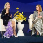 Marina Larroudé Katie Abel at the Women in Power Forum held at the Glasshouse on September 08, 2025 in New York, New York.