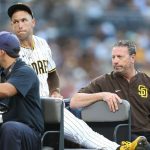 Padres' Jason Adam carted off with ruptured quad tendon