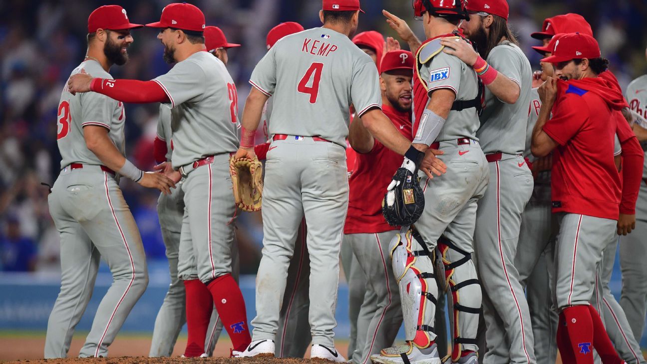 Phillies beat Dodgers, wrap up 2nd straight NL East title