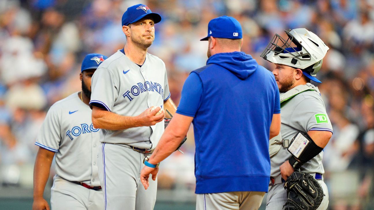 Royals rock Max Scherzer for 7 first-inning runs, bash Blue Jays 20-1