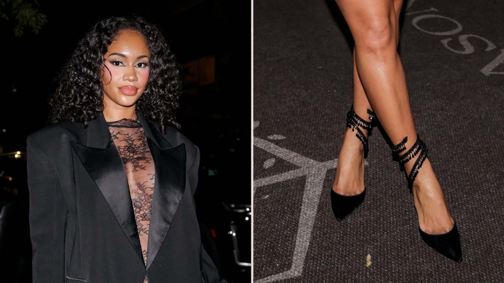 Saweetie Punctuates Sheer Mini With Rene Caovilla’s Chandelier Pumps