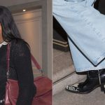 Simone Ashley wears Paris Texas croc-embossed Ricky Boots during Milan Fashion Week on Saturday.