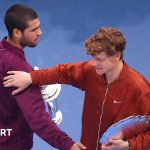 Carlos Alcaraz and Jannik Sinner congratulate each other after their 2025 US Open final