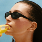 Hailey Bieber drinking lemontini
