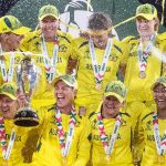 Australia celebrate winning the Women's Cricket World Cup in New Zealand in 2022 (Associated Press)