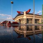 MILAN, ITALY - SEPTEMBER 23: A general view of the stadium reflected in rainwater prior to the Coppa Italia Frecciarossa Round of 16 match between AC Milan and US Lecce at Giuseppe Meazza Stadium on September 23, 2025 in Milan, Italy. (Photo by Jonathan Moscrop/Getty Images)
