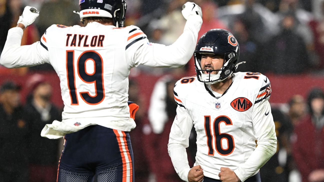 Bears’ Jake Moody connects on late field goal to beat Commanders