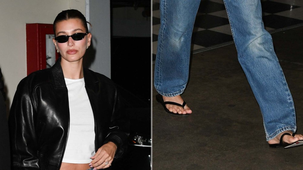 Hailey Bieber Makes Flip-flops a Fall Staple in The Row’s $890 Sandal
