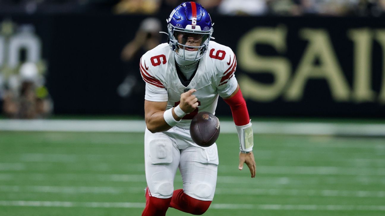 Jaxson Dart takes blame as turnovers derail Giants vs. Saints
