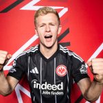 Eintracht Frankfurt striker Jonathan Burkardt poses for a portrait during the official UEFA Champions League 2025/26