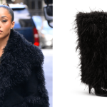 Jordyn Woods wore her Woods by Jordyn Feathered Rev Boots in Black out in New York City on Wednesday.