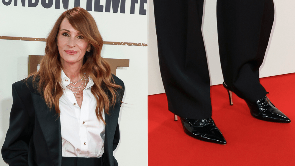 Julia Roberts Keeps the Patent Lace-Up Pump Trend Going Strong