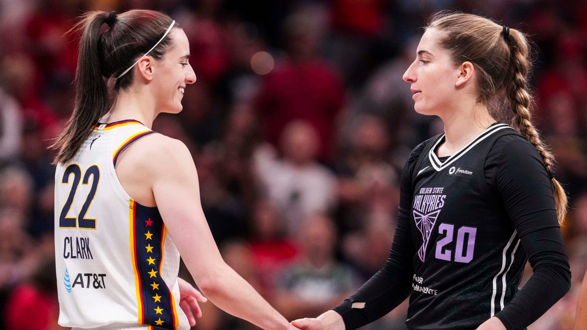 Kate Martin shares funny moment with Caitlin Clark trading card
