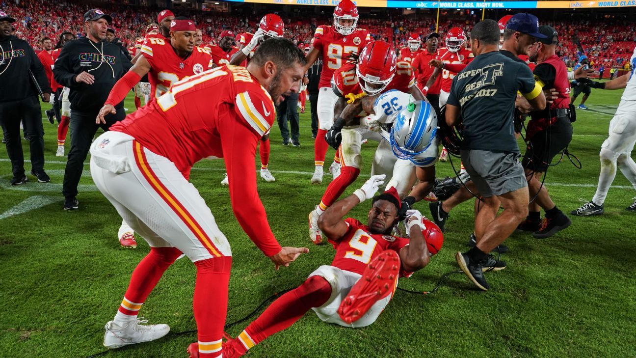 Lions’ Brian Branch suspended 1 game after melee with Chiefs