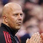 Arne Slot on the sidelines during Liverpool's friendly vs Athletic Club at Anfield
