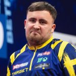 Luke Littler reacts to his nine-darter at the World Matchplay