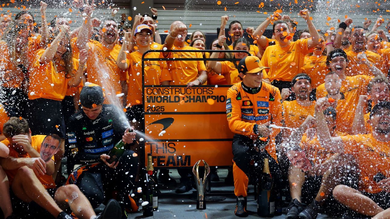 McLaren win back-to-back F1 constructors’ championship; 10th overall