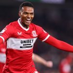 Morgan Whittaker celebrates after scoring for Middlesbrough against Ipswich