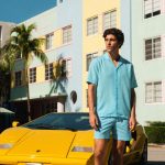 A look from the Orlebar Brown x Lamborghini capsule.