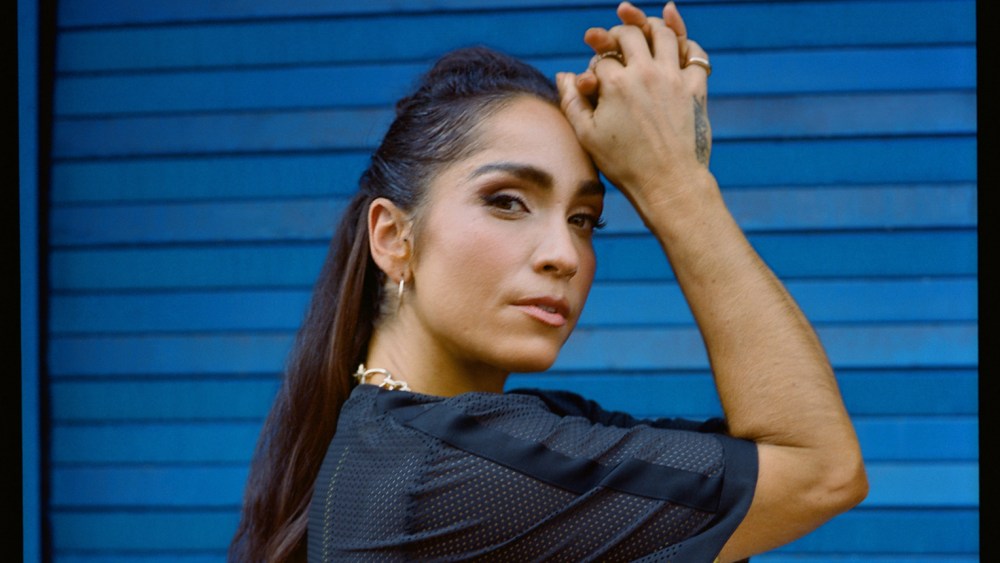 Peloton's Robin Arzón in pieces from her co-branded collection.