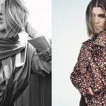 sofia richie grainge pictured in black and white and in color, wearing staples from her new SRG collection at Revolve