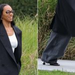 Solange Knowles in Loewe's Toy Pumps during Paris Fashion Week on Friday.