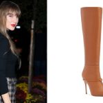 Taylor Swift is seen in Jennifer Chamandi boots on Tuesday in New York City.