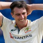 Australia's captain Pat Cummins reacts after delivering to West Indies' Alzarri Joseph during day two of the second cricket Test match at National Cricket Stadium in St. George's, Grenada, Friday, July 4, 2025. (AP Photo/Ricardo Mazalan)