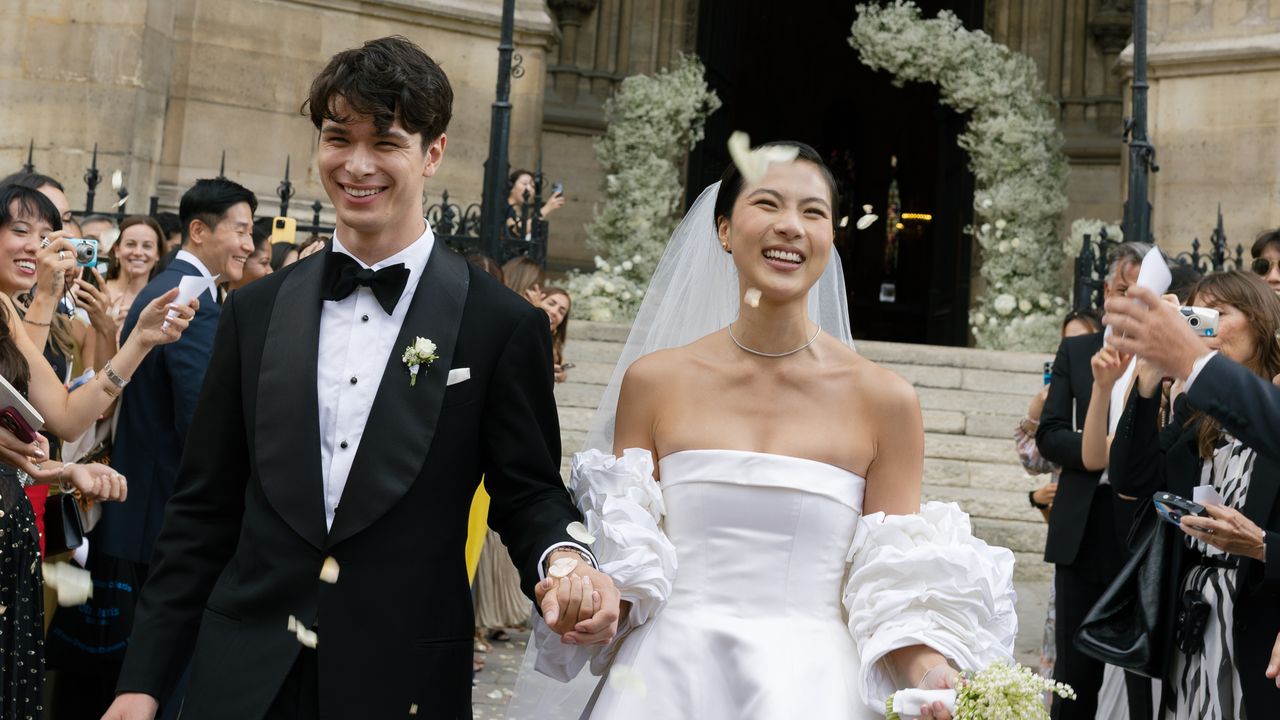 The Bride Wore a Cathedral-Length Veil to Marry at the Groom’s Family Basilica in Paris